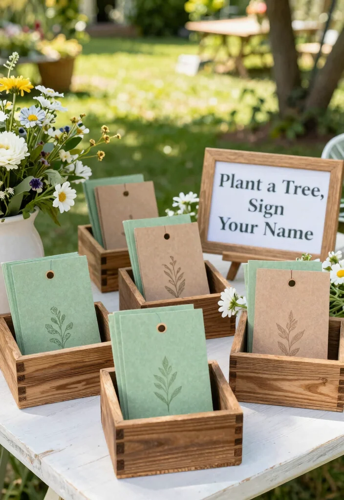 17 Wedding Guest Book Table Ideas That Stand Out - 1. Plant a Tree Guest Book 1