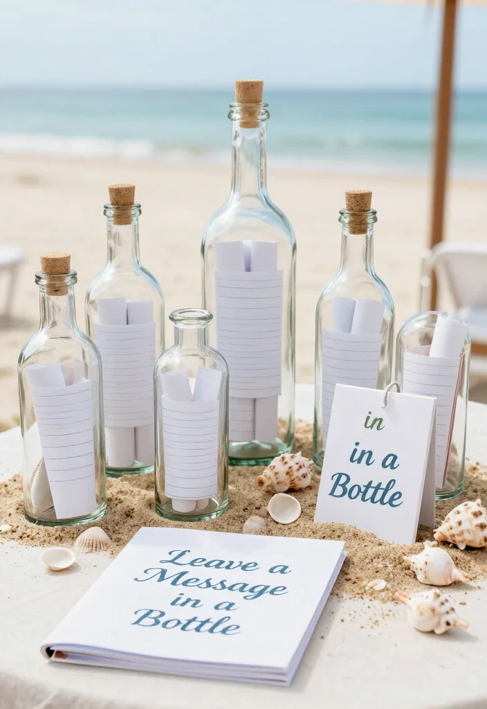 17 Wedding Guest Book Table Ideas That Stand Out - 10. Message in a Bottle 1