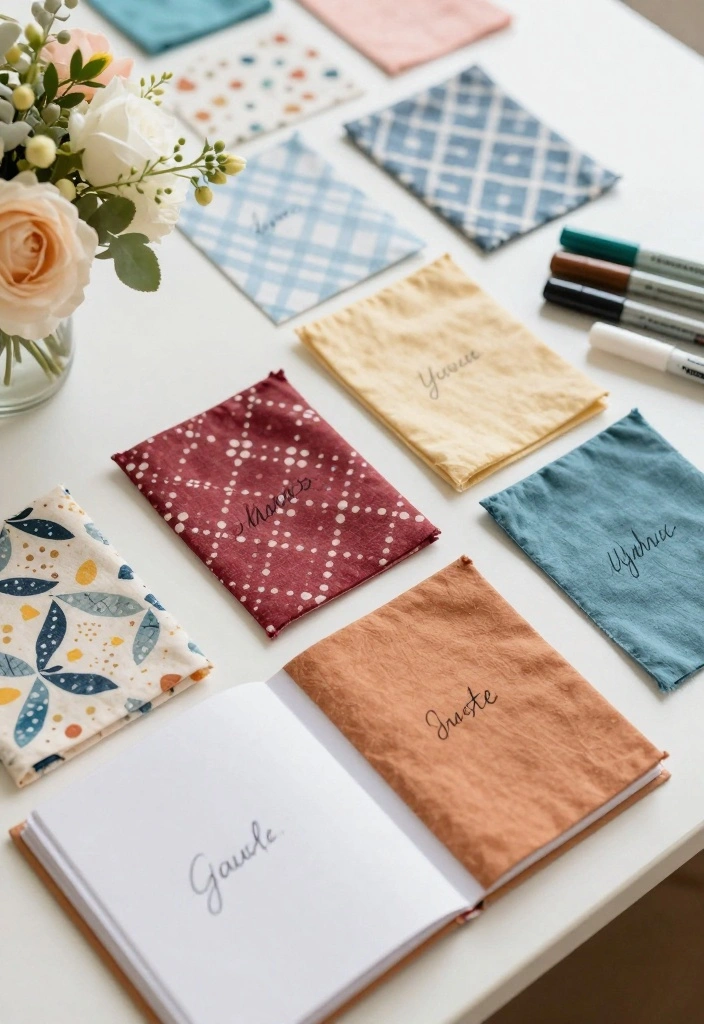 17 Wedding Guest Book Table Ideas That Stand Out - 12. Fabric Swatch Guest Signatures 1