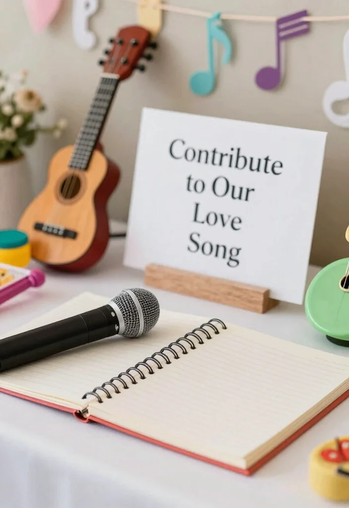 17 Wedding Guest Book Table Ideas That Stand Out - 13. Musical Guest Book 1