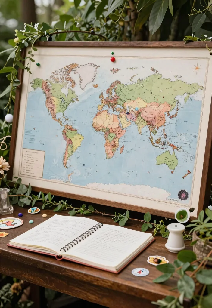 17 Wedding Guest Book Table Ideas That Stand Out - 14. Interactive Map 1