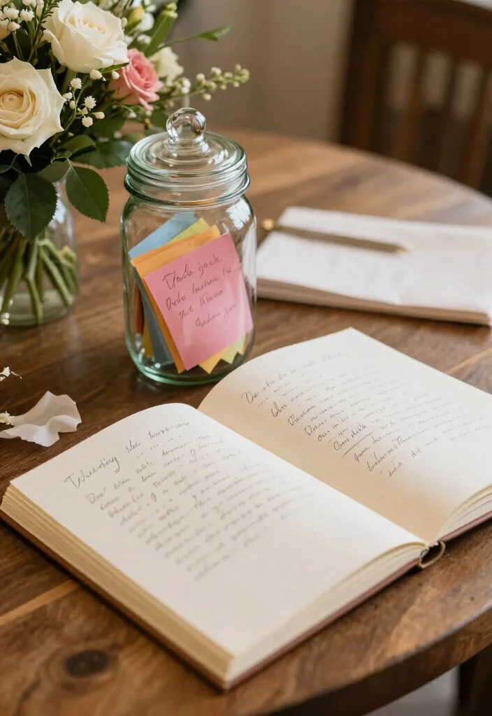 17 Wedding Guest Book Table Ideas That Stand Out - 16. Growing Moments Jar 1