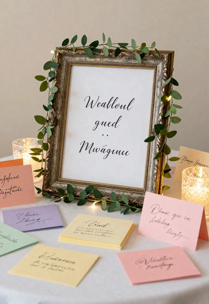 17 Wedding Guest Book Table Ideas That Stand Out - 17. A Message from the Heart Frame 1
