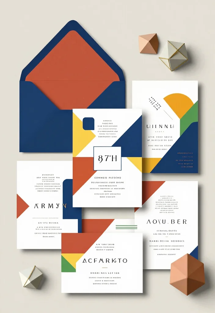 17 Wedding Invitations Ideas With Pictures That Stand Out - 12. Geometric Designs 1