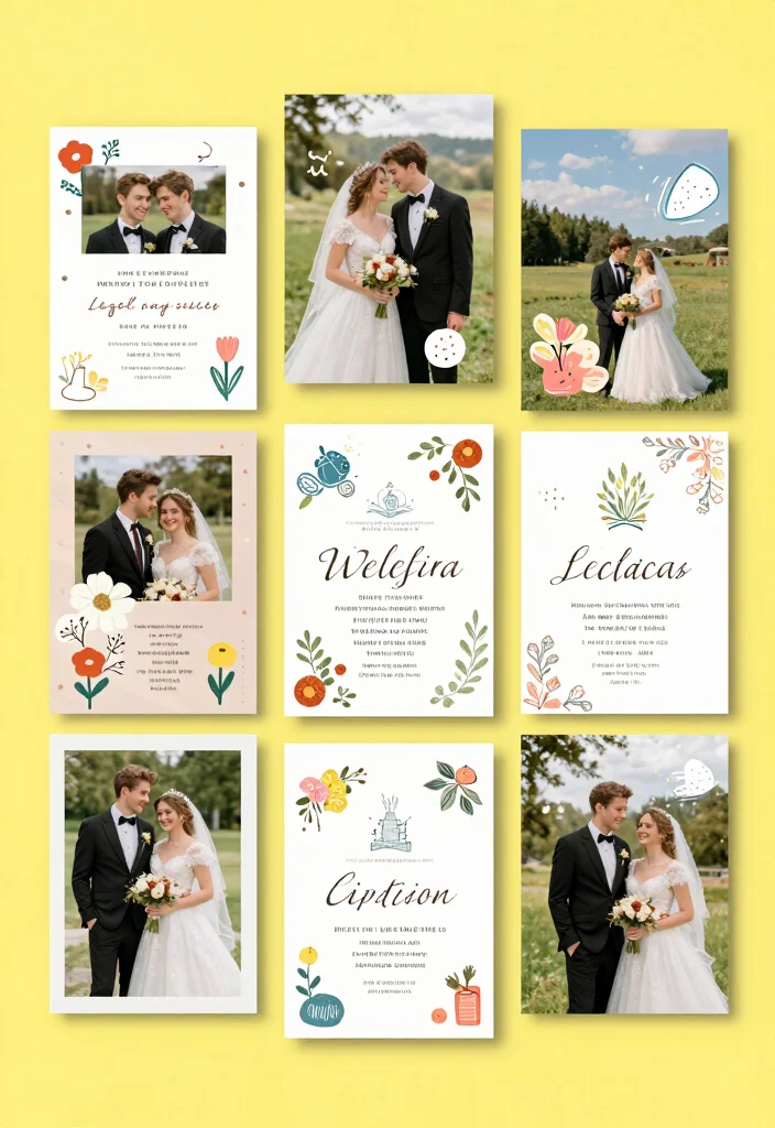 17 Wedding Invitations Ideas With Pictures That Stand Out - 15. Collage Invitations 1