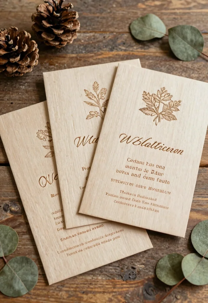 17 Wedding Invitations Ideas With Pictures That Stand Out - 4. Wood Engraved Invitations 1