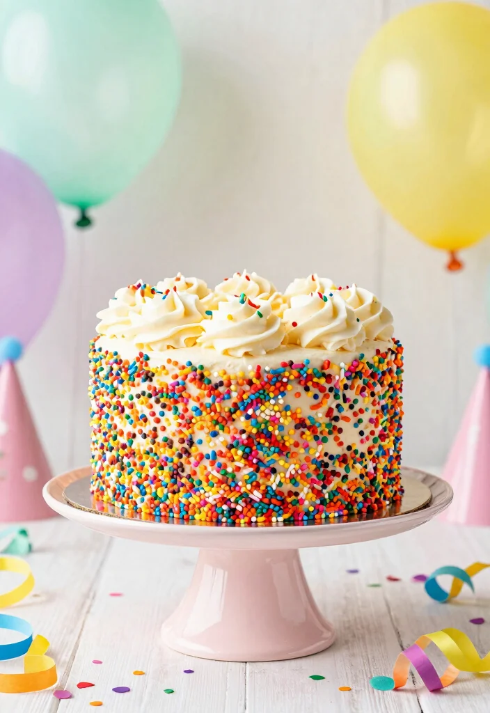 17 Welcome Home Cake Ideas That Warm Hearts - 11. Funfetti Celebration Cake 1