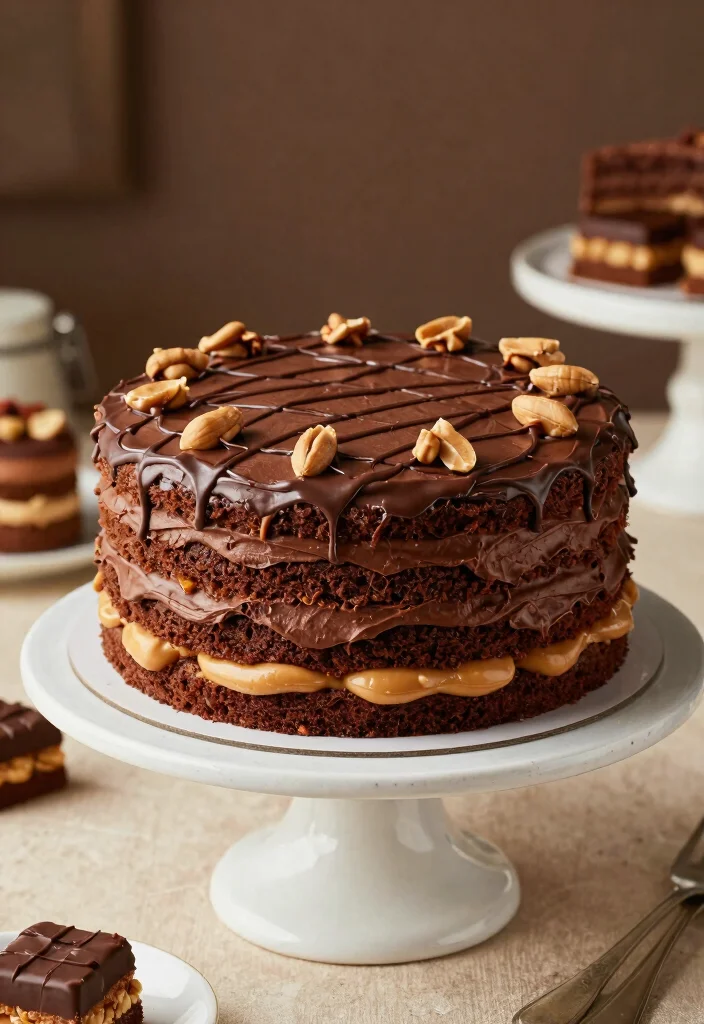 17 Welcome Home Cake Ideas That Warm Hearts - 13. Peanut Butter Chocolate Layer Cake 1