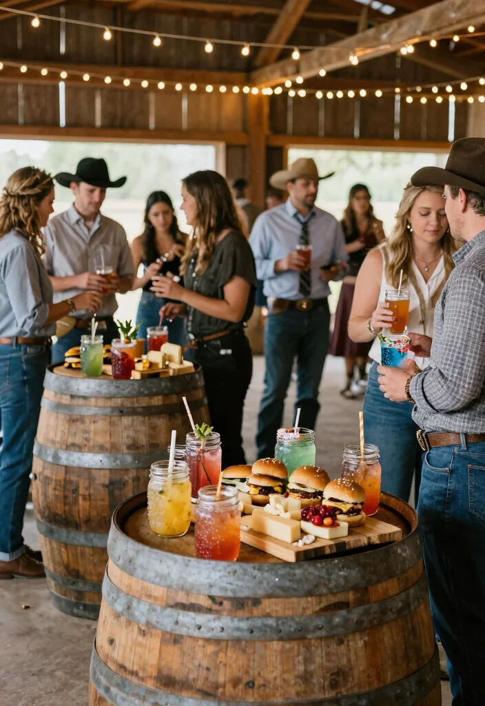 17 Western Wedding Ideas That Blend Country and Elegance - 7. Barnyard Cocktail Hour 1