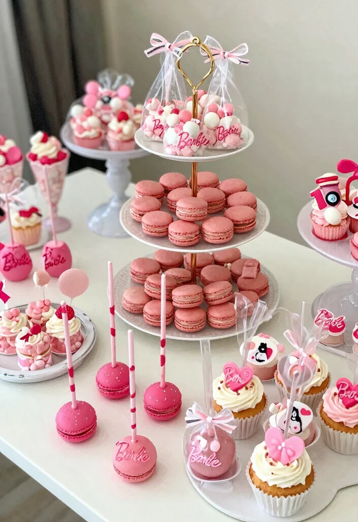 18 Barbie Bridal Shower Ideas That Radiate Glamour - 15. Glamorous Dessert Table 1