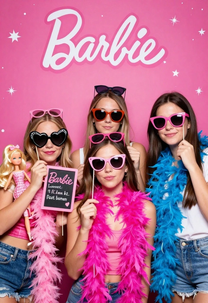 18 Barbie Bridal Shower Ideas That Radiate Glamour - 5. Barbie-Themed Photo Booth 1