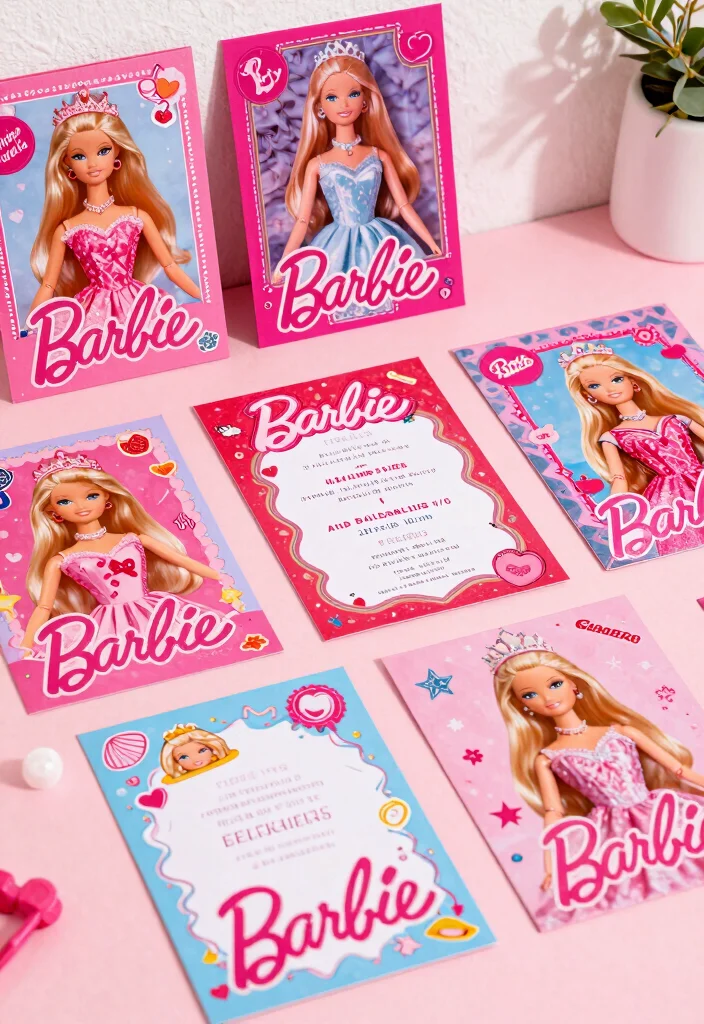 18 Barbie Bridal Shower Ideas That Radiate Glamour - 9. Barbie-Themed Invitations 1