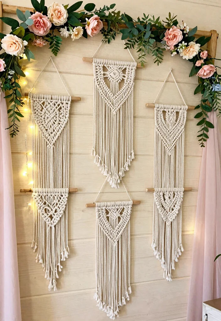 18 Bridal Shower Home Decor Ideas That Elevate Any Space - 1. Boho-Chic Macramé Wall Hangings 1