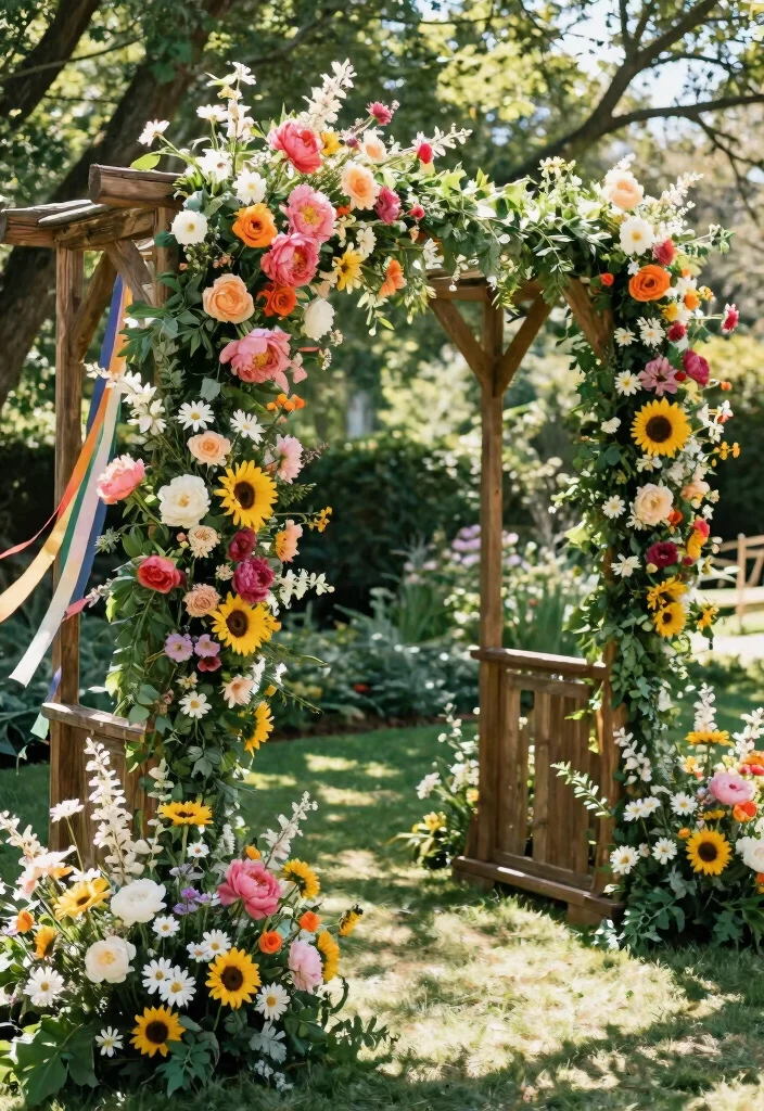 18 Bridal Shower Outdoor Ideas That Feel Bright and Fun - 1. Bright Floral Arbors 1