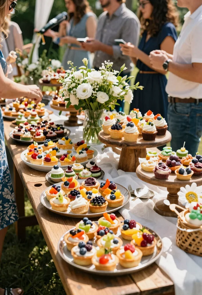 18 Bridal Shower Outdoor Ideas That Feel Bright and Fun - 15. Themed Dessert Table 1