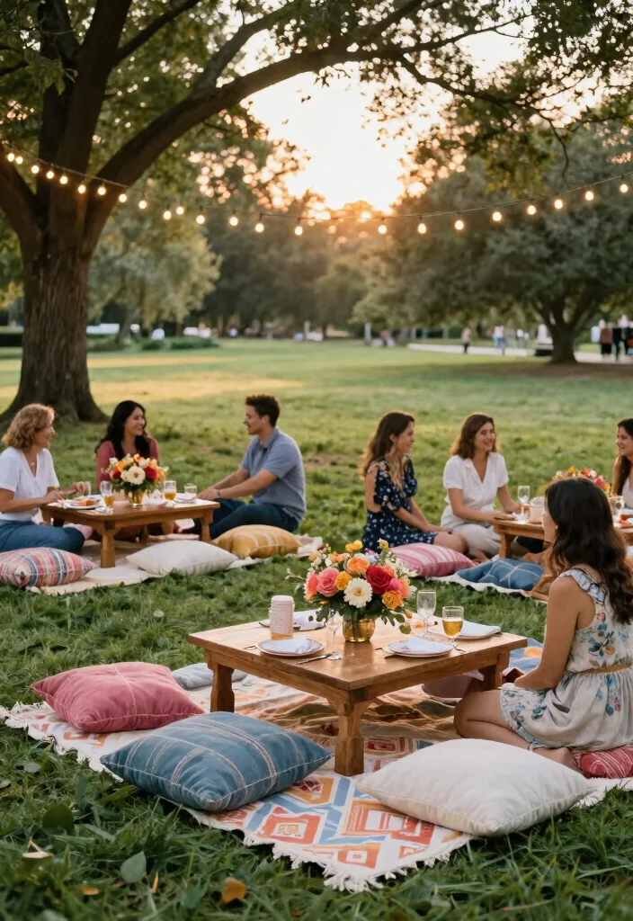 18 Bridal Shower Outdoor Ideas That Feel Bright and Fun - 5. Picnic-Style Seating 1