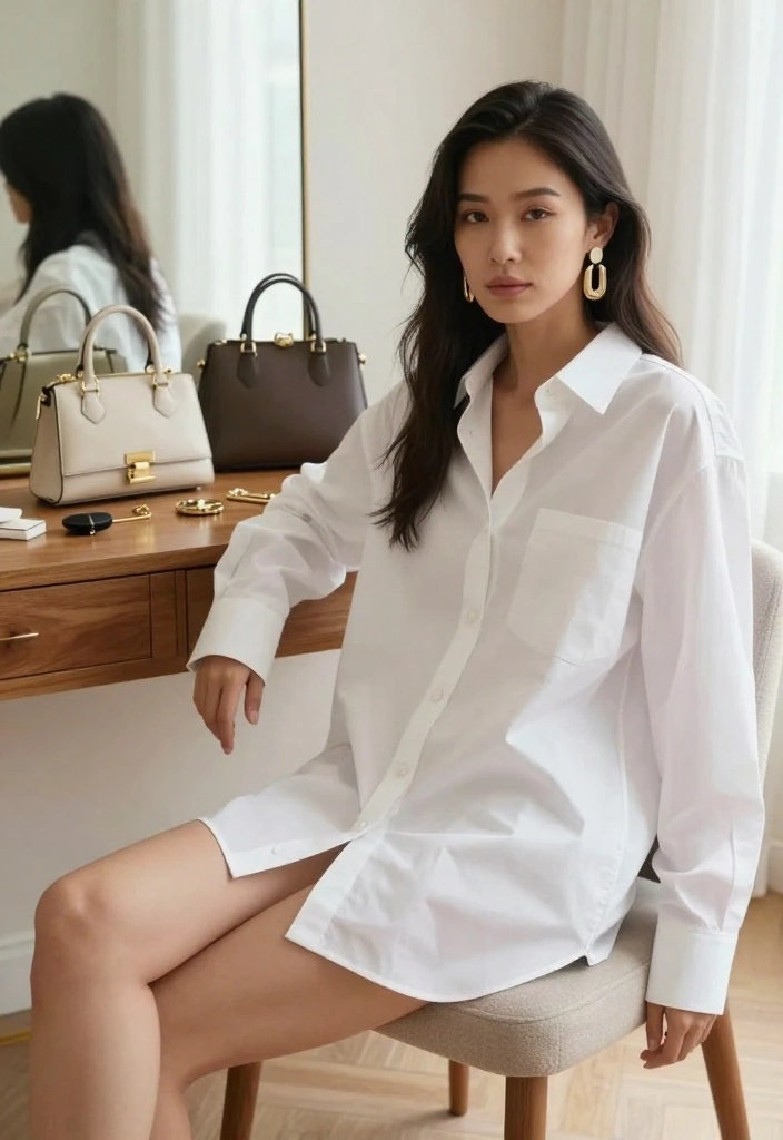 18 Bride Getting Ready Outfit Ideas That Photograph Perfectly - 10. Minimalist Oversized Shirt 1