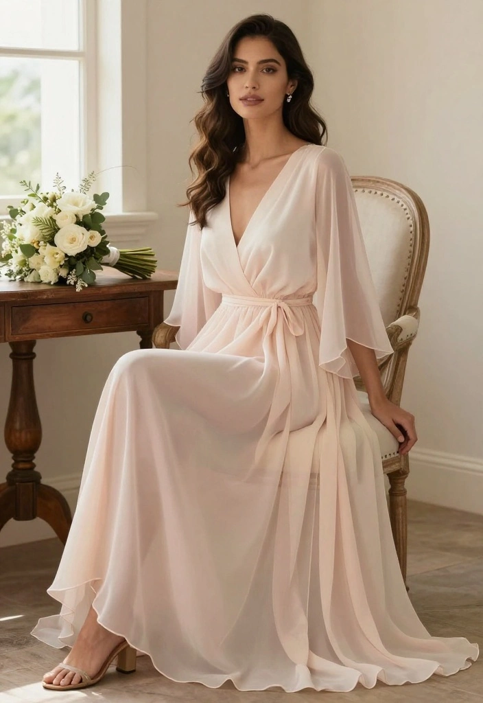 18 Bride Getting Ready Outfit Ideas That Photograph Perfectly - 13. Delicate Chiffon Robe 1