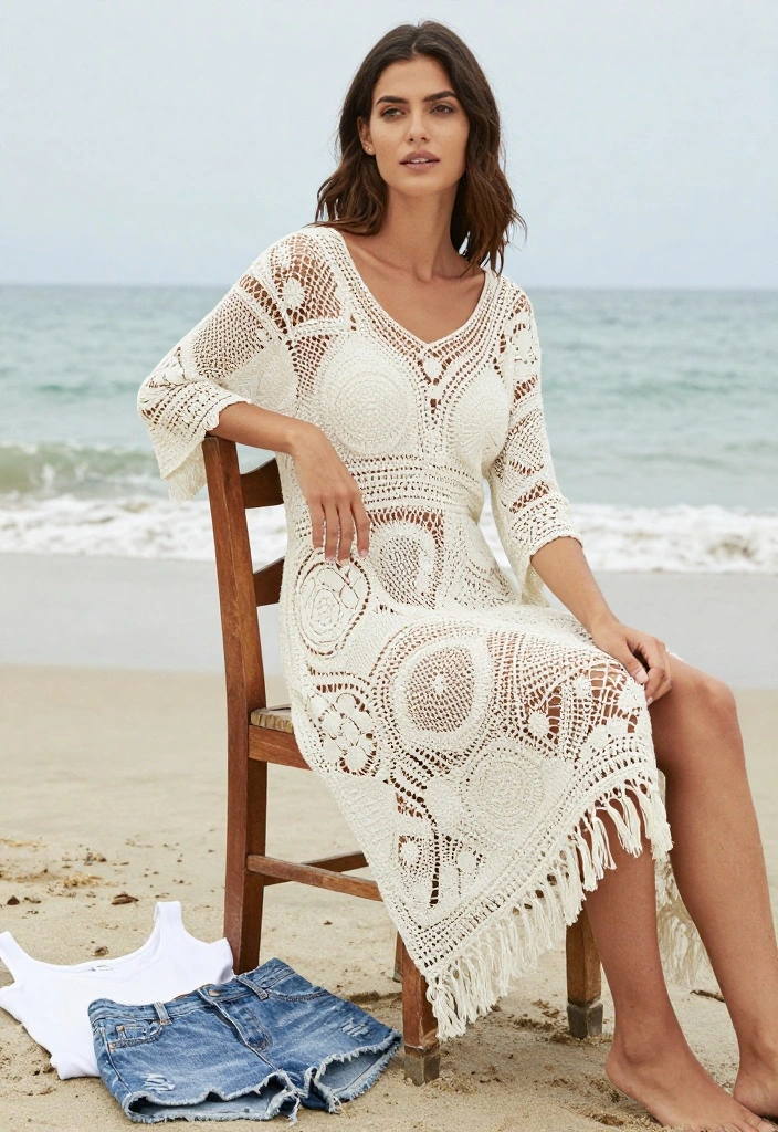 18 Bride Getting Ready Outfit Ideas That Photograph Perfectly - 5. Boho Crochet Cover-Up 1