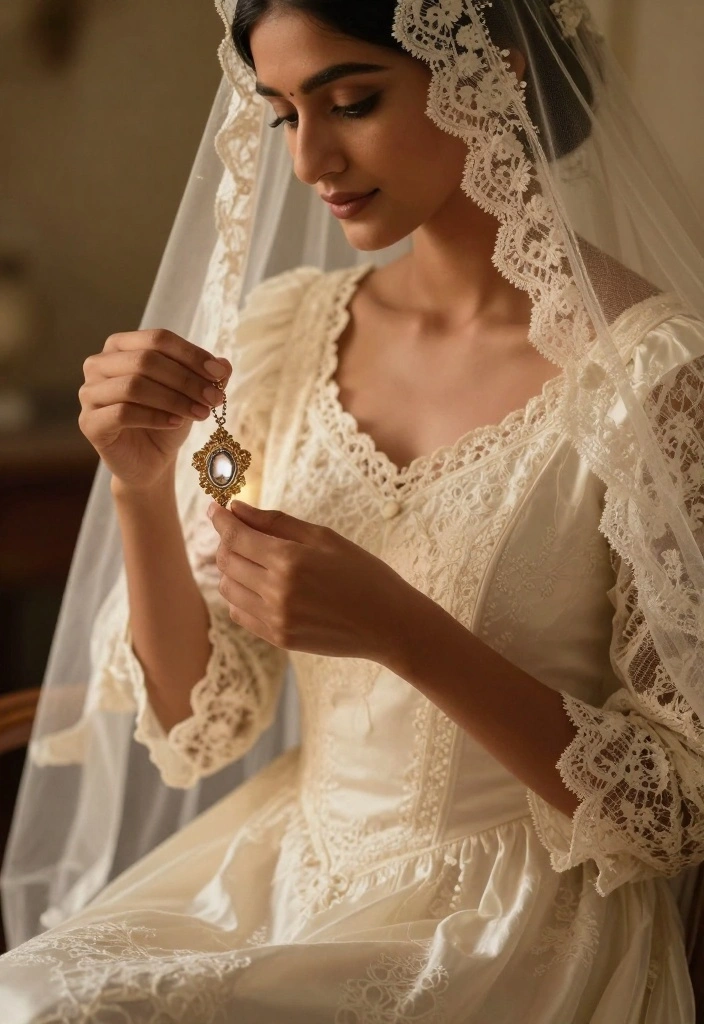 18 Bride Photoshoot Ideas That Capture Timeless Beauty - 12. Timeless Family Heirlooms 1