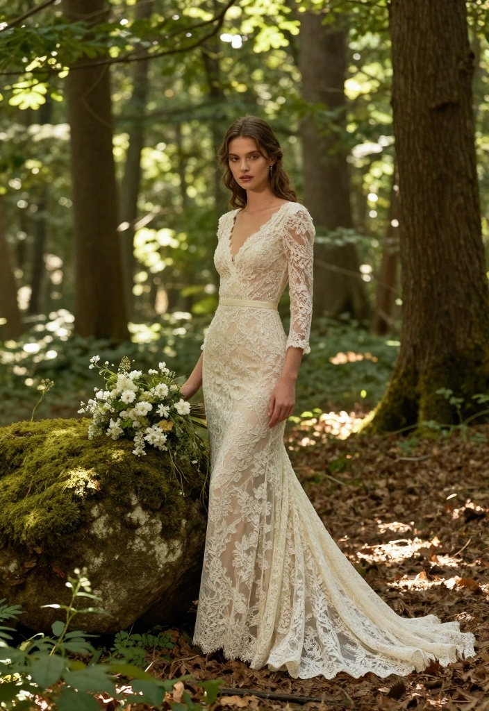 18 Bride Photoshoot Ideas That Capture Timeless Beauty - 3. Timeless Forest Escape 1