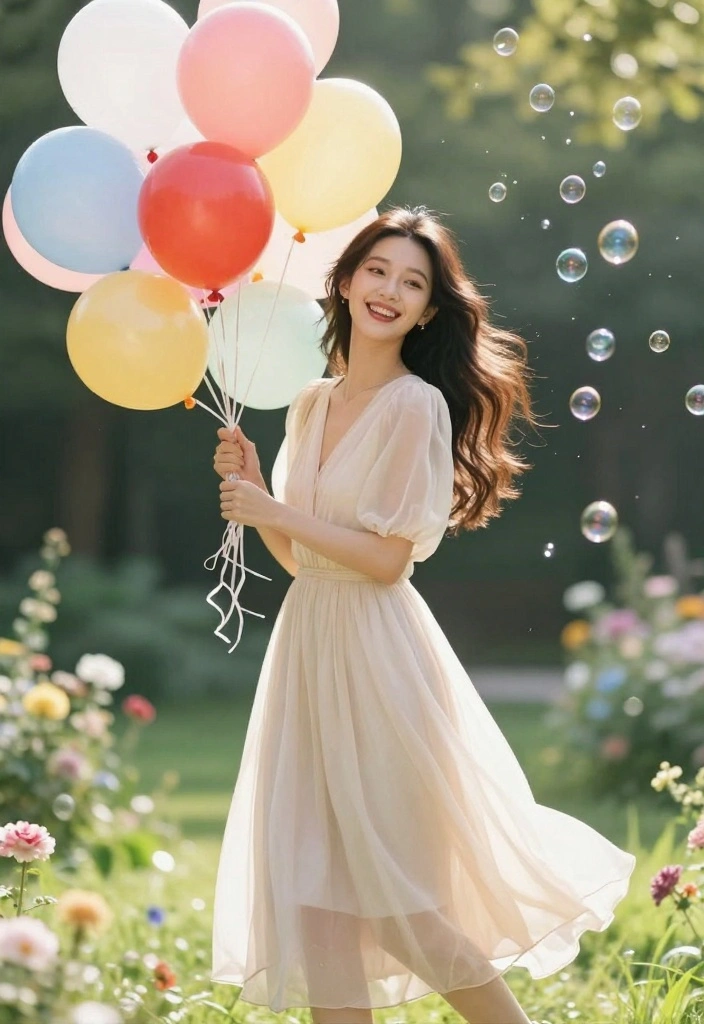 18 Bride To Be Photoshoot Ideas That Capture Glow - 13. Whimsical Balloons and Bubbles 1