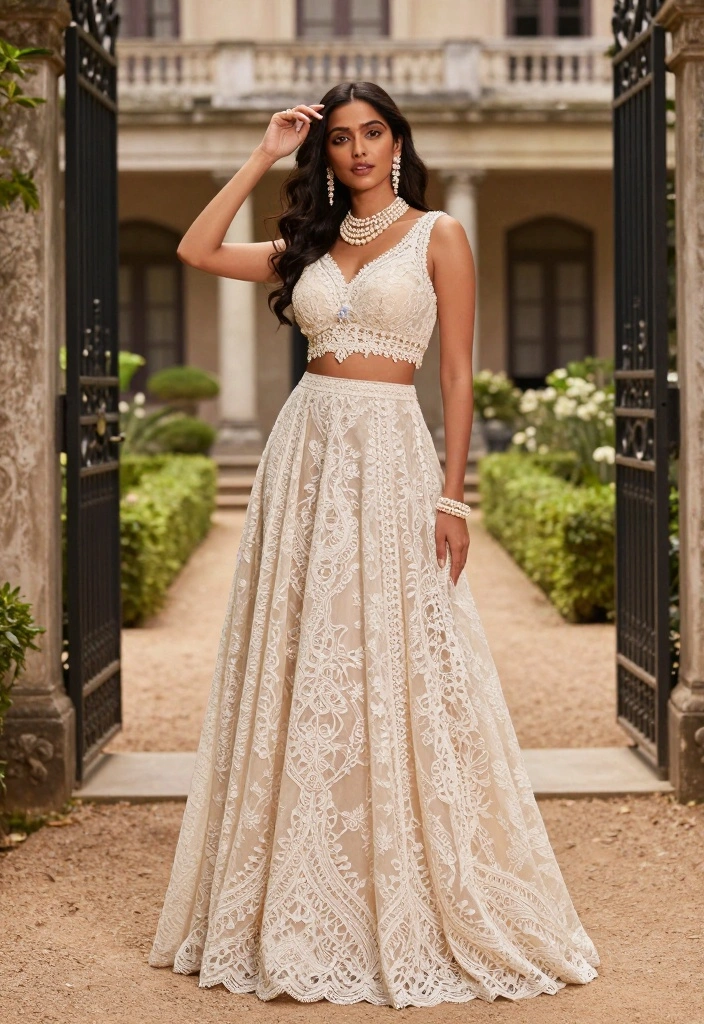 18 Bride To Be Photoshoot Ideas That Capture Glow - 14. Vintage Lace and Pearls 1