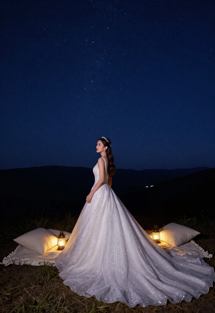18 Bride To Be Photoshoot Ideas That Capture Glow - 15. Celestial and Starry Night 1