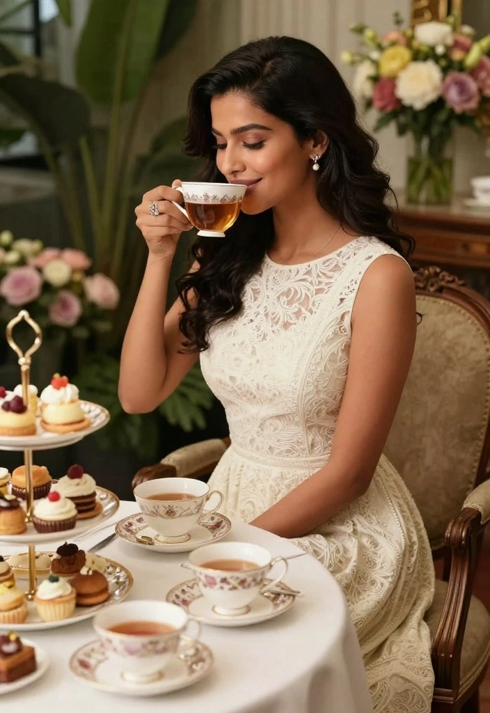 18 Bride To Be Photoshoot Ideas That Capture Glow - 16. Elegant High Tea Experience 1