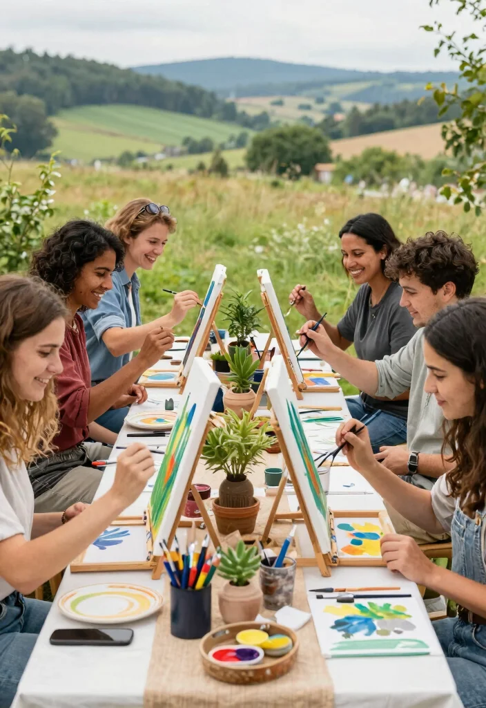 18 Engagement Party Ideas That Kick Off the Celebration - 18. Nature-Inspired Art Party 1