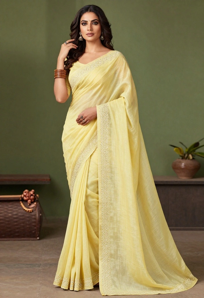 18 Haldi Outfit Ideas That Shine in Every Photo - 1. Eco-Friendly Yellow Saree 1