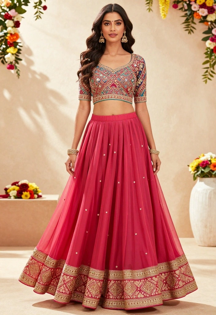 18 Haldi Outfit Ideas That Shine in Every Photo - 8. Sustainable Choli with Skirt 1