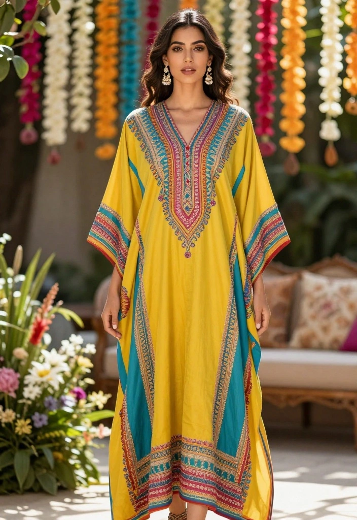 18 Haldi Outfit Ideas That Shine in Every Photo - 9. Bright Kaftan 1