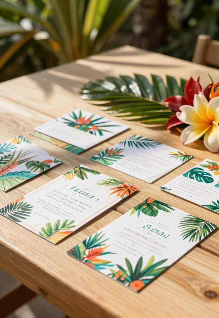 18 Hawaiian Bridal Shower Ideas That Feel Tropical - 1. Eco-Friendly Tropical Invitations 1