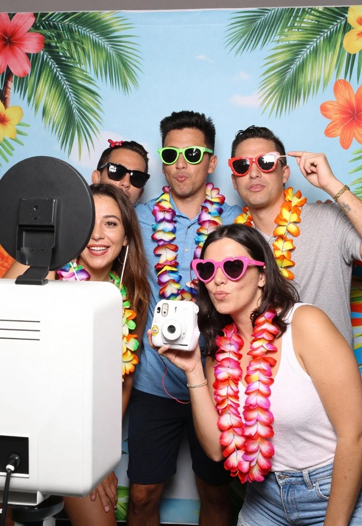 18 Hawaiian Bridal Shower Ideas That Feel Tropical - 11. Interactive Photo Booth 1