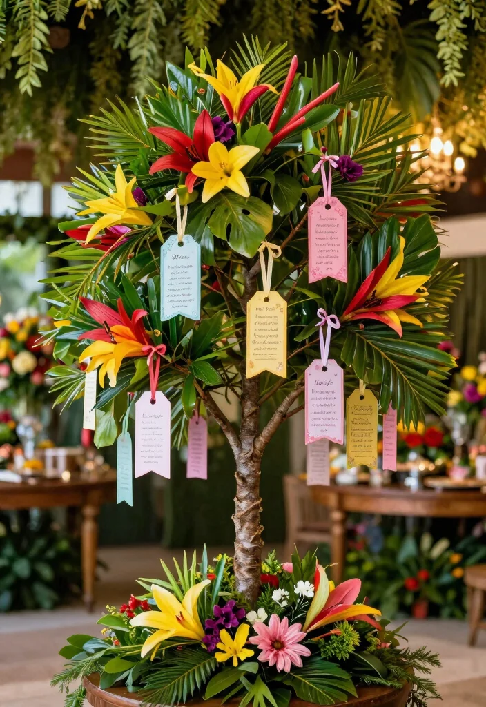 18 Hawaiian Bridal Shower Ideas That Feel Tropical - 16. Wedding Gift Tree 1
