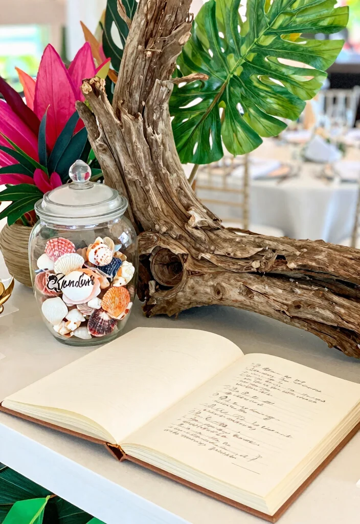 18 Hawaiian Bridal Shower Ideas That Feel Tropical - 17. Beachy Guest Book Ideas 1