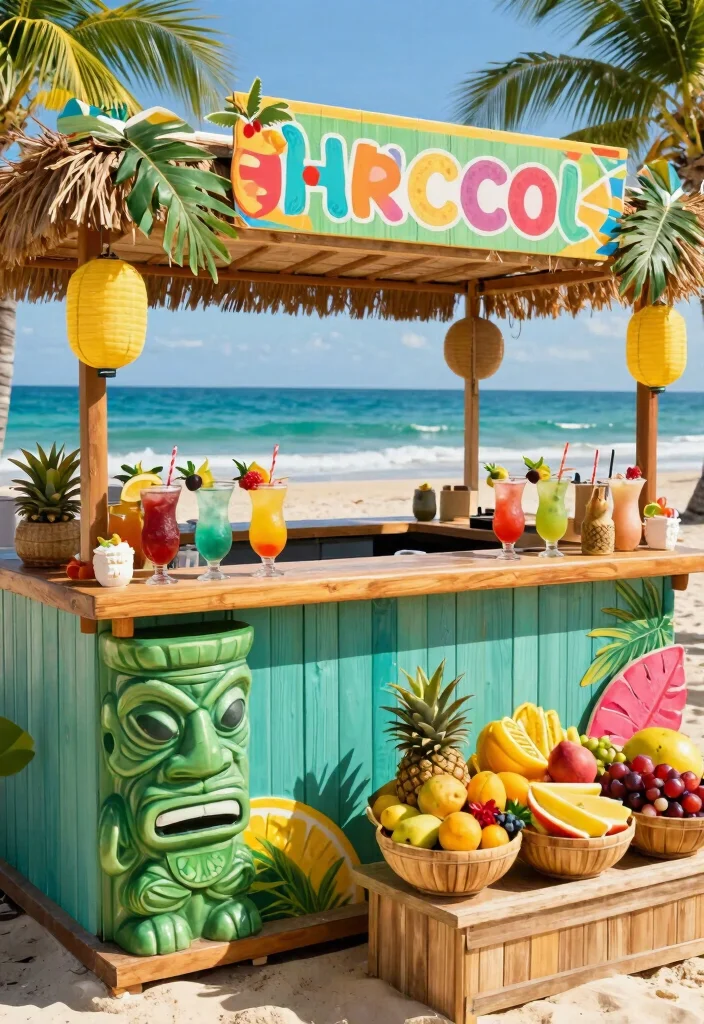 18 Hawaiian Bridal Shower Ideas That Feel Tropical - 4. Beach-Themed Food Stations 1