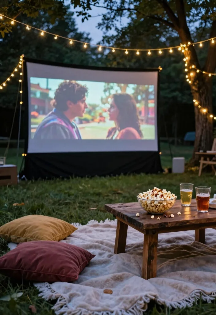 18 One Year Anniversary Date Ideas That Rekindle Love - 1. A Romantic Movie Night Under the Stars 1