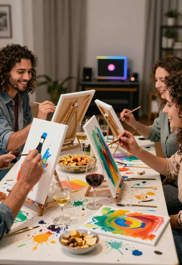 18 One Year Anniversary Date Ideas That Rekindle Love - 10. DIY Wine and Paint Night 1