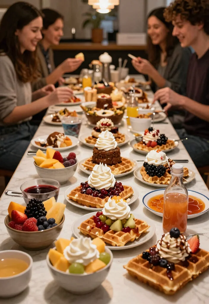18 Pajama Party Bridal Shower Ideas That Feel Cozy - 14. Cozy Waffle Bar 1