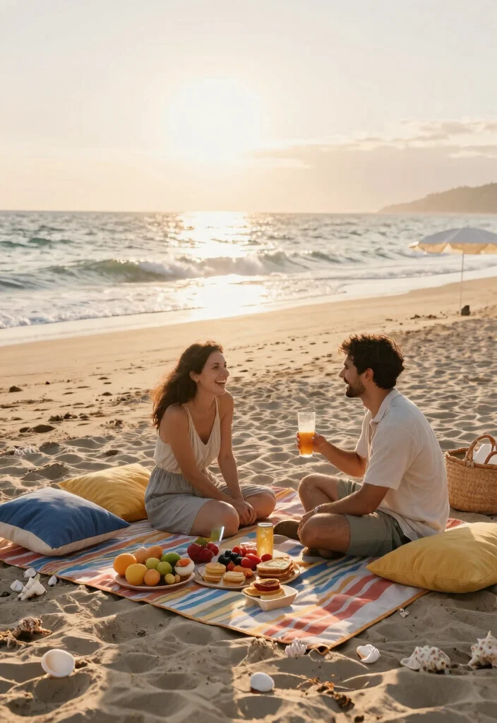 18 Post Wedding Photoshoot Ideas That Capture Joy - 5. Intimate Beach Picnic 1