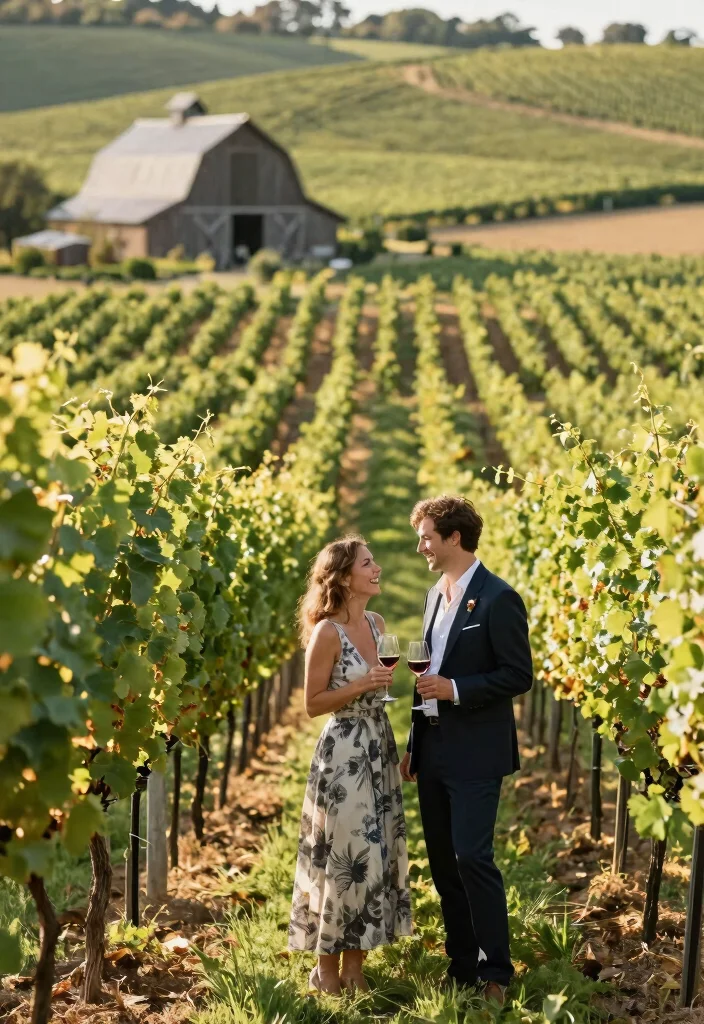 18 Post Wedding Photoshoot Ideas That Capture Joy - 6. Rustic Vineyard 1