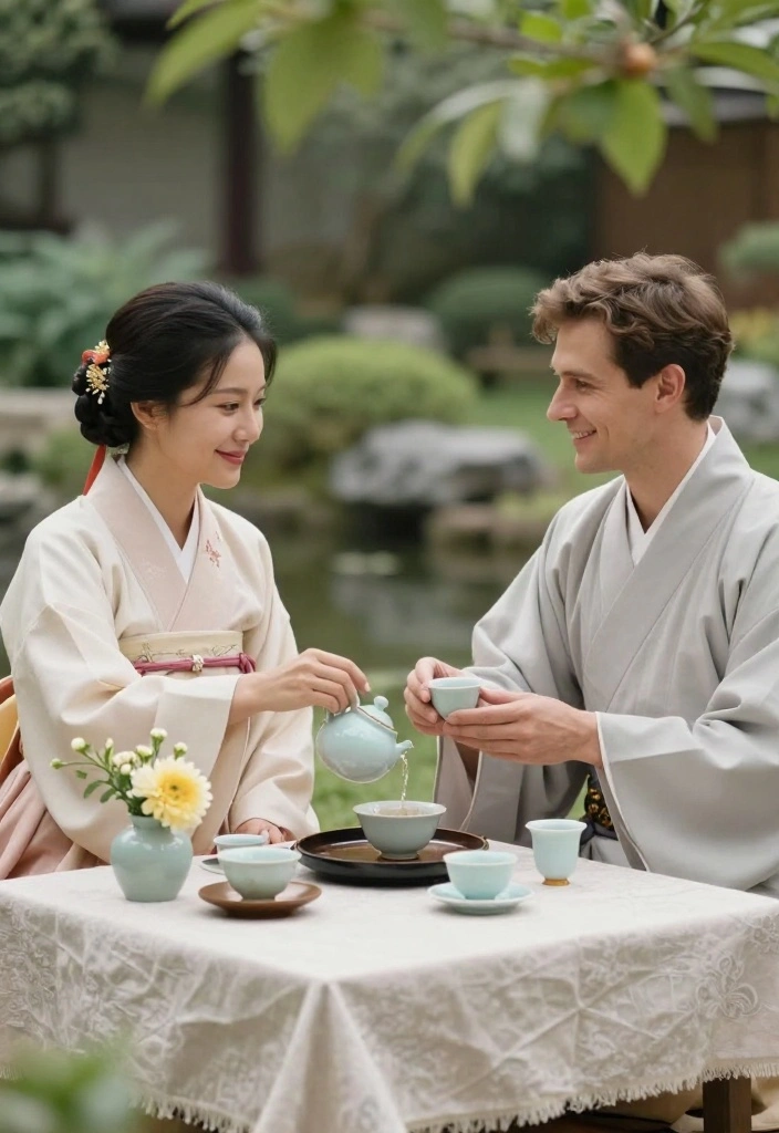 18 Prenup Photoshoot Ideas That Tell Your Story - 13. Tea Ceremony Traditions 1