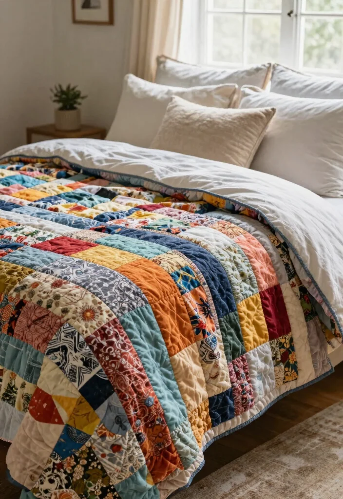 18 Wedding Anniversary Gift Ideas That Show Your Love - 18. Handmade Quilt from Recycled Fabrics 1