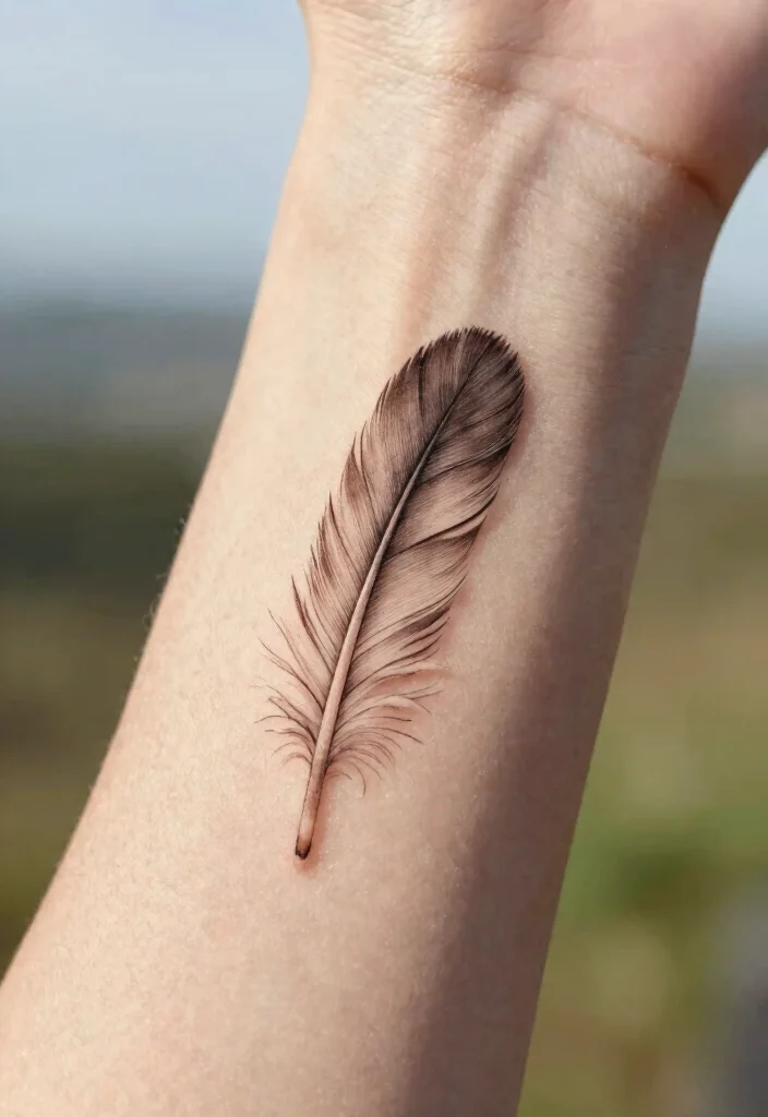 18 Wedding Anniversary Tattoo Ideas That Symbolize Forever - 14. Feather Tattoos 1