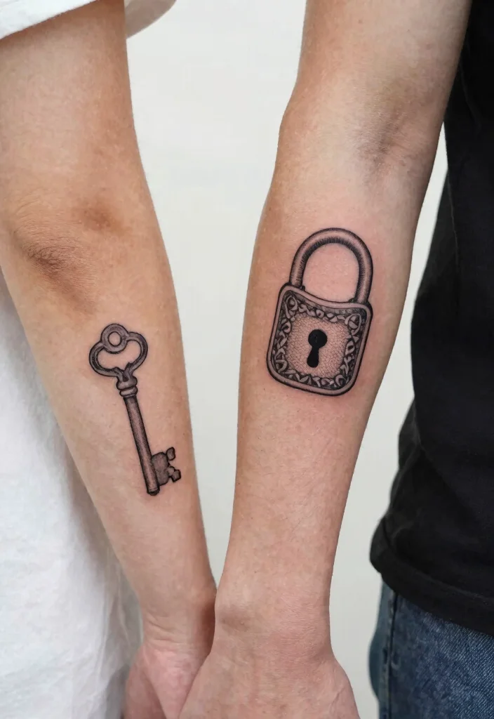 18 Wedding Anniversary Tattoo Ideas That Symbolize Forever - 17. Lock and Key Tattoos 1