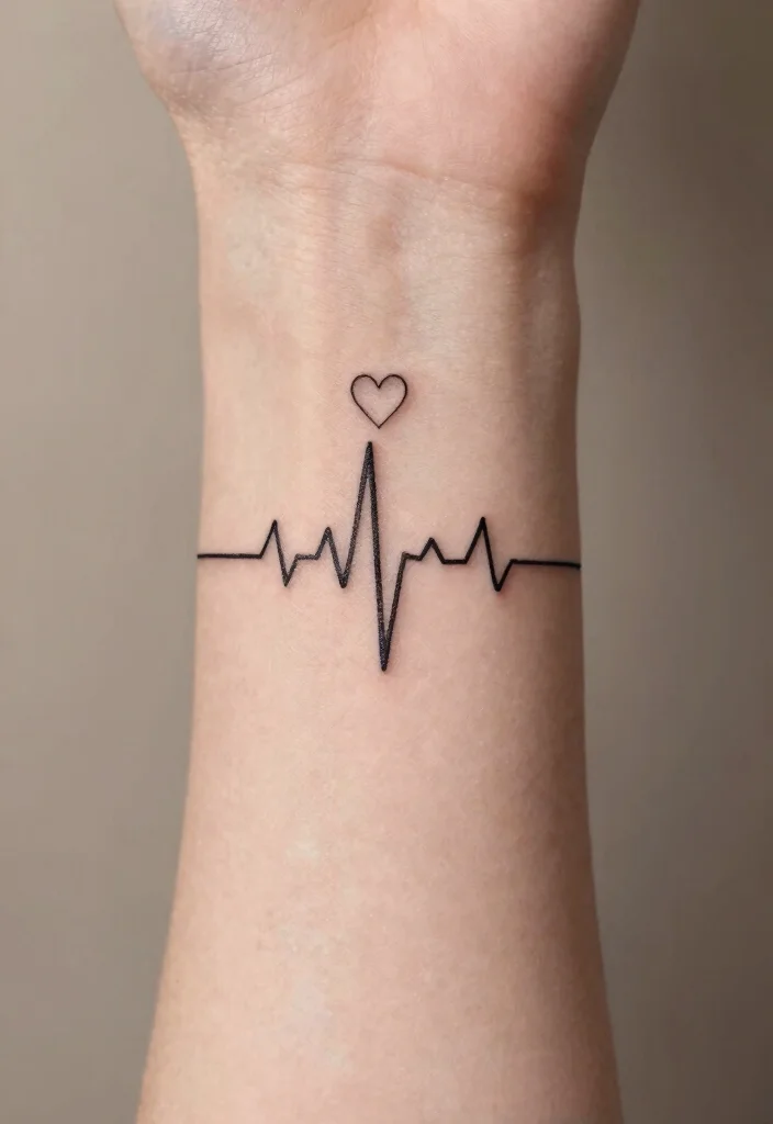 18 Wedding Anniversary Tattoo Ideas That Symbolize Forever - 6. Heartbeat Line 1