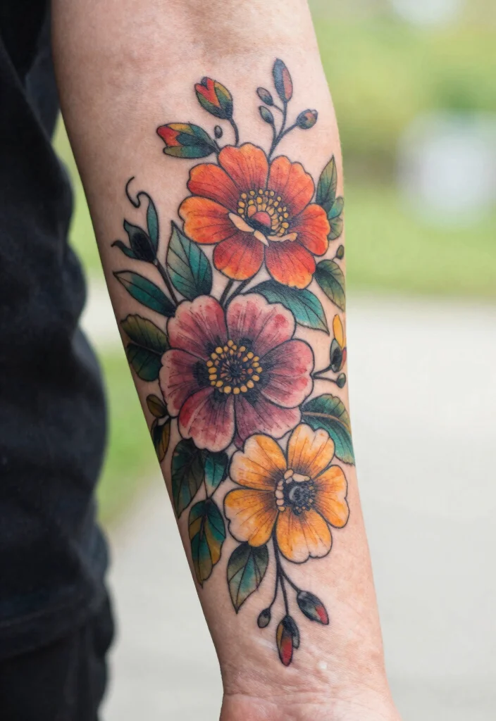 18 Wedding Anniversary Tattoo Ideas That Symbolize Forever - 8. Flowers and Vines 1