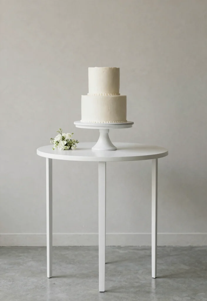 18 Wedding Cake Table Ideas That Elevate Dessert Displays - 14. Minimalist Table Design 1